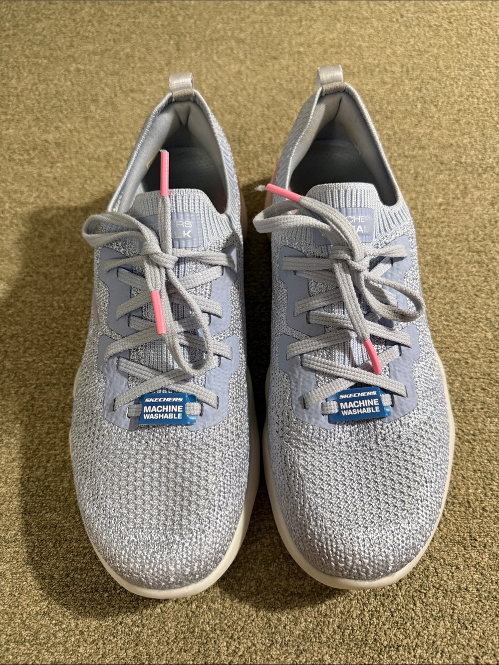 Skechers Go Walk Massage Fit - Upsurge Gray/Pink Size 8